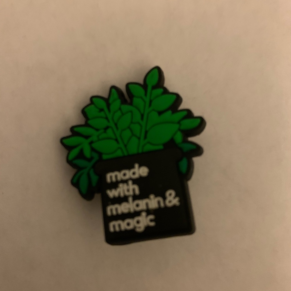 One Piece Made With Melanin & Magic Shoe Charm Black Green